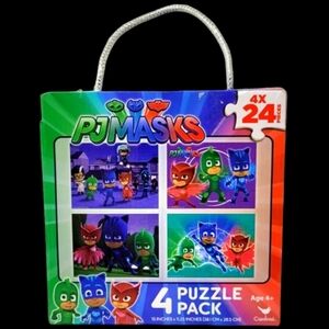 NIB - 4 PJMASK PUZZLE PACK - 4×-24 PIECES BY CARDINAL